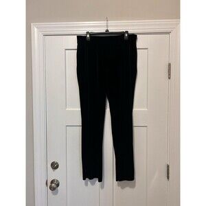 Rafella Comfort Black Velvet Pants Wide Leg Stretch Elastic Waist size Large